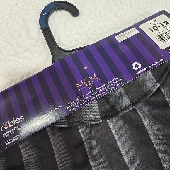 Wednesday Addams Costume Girls Large (10-12) Black Nevermore Uniform Rubies - Picture 6 of 6